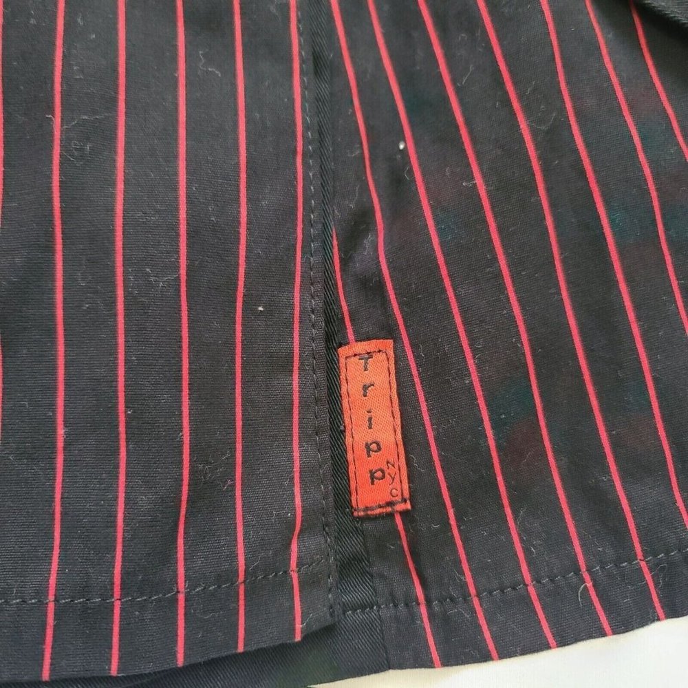 Vintage Tripp NYC Plaid Pleated Mini Skirt, Womens, Black, Red Pin Stripes - Picture 2 of 8